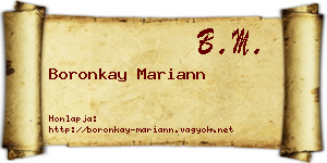Boronkay Mariann névjegykártya